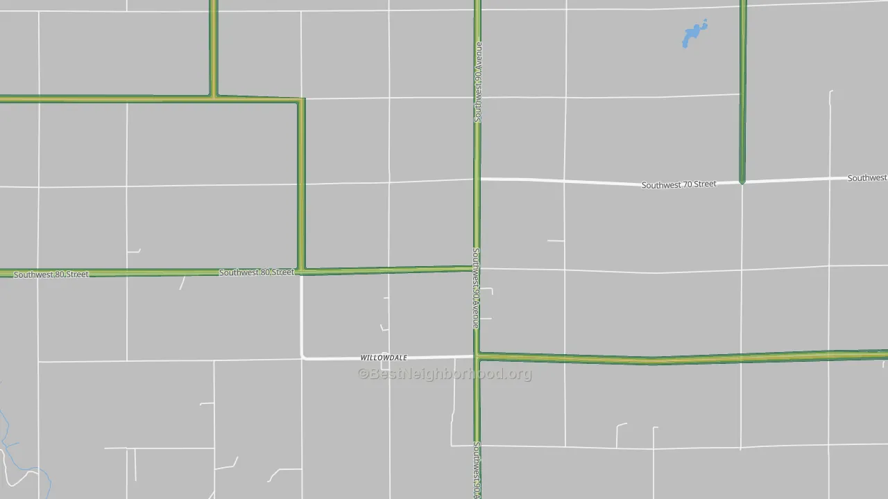 Willowdale, KS Map of Noise Levels in Willowdale