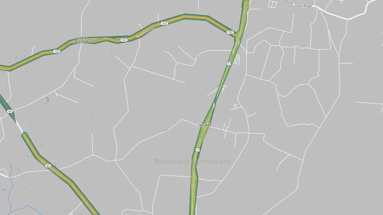 Wilmar, NC Map of Noise Levels in Wilmar