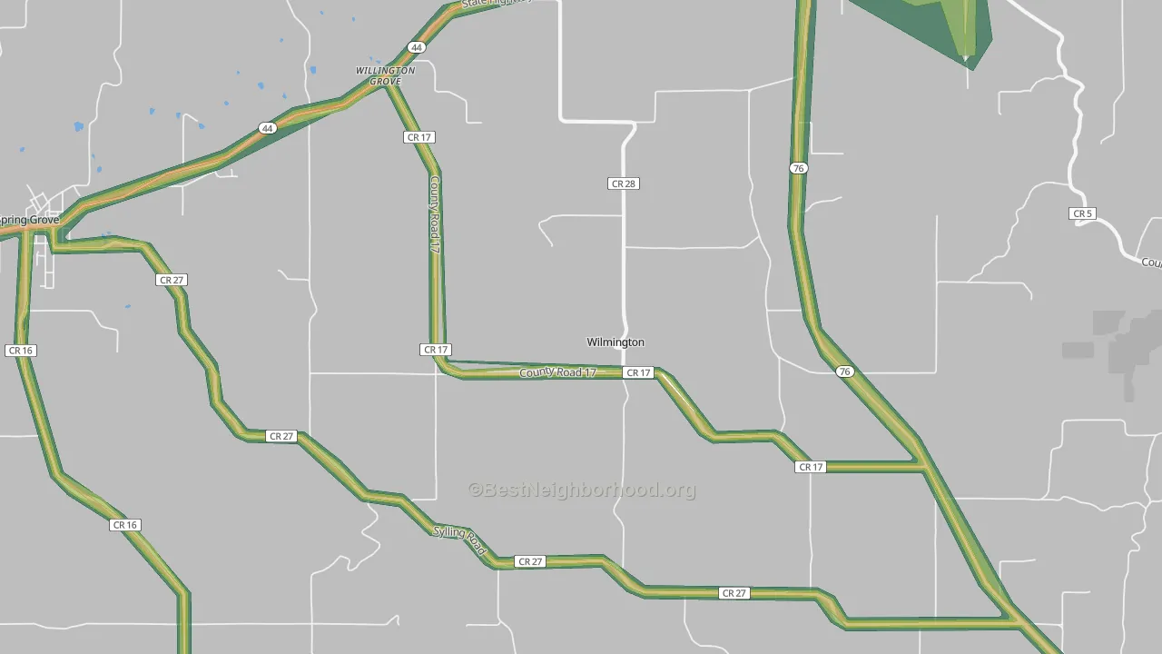 Wilmington, MN Map of Noise Levels in Wilmington
