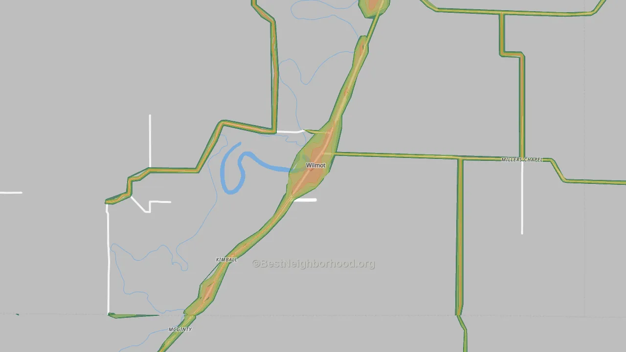 Wilmot, AR Map of Noise Levels in Wilmot