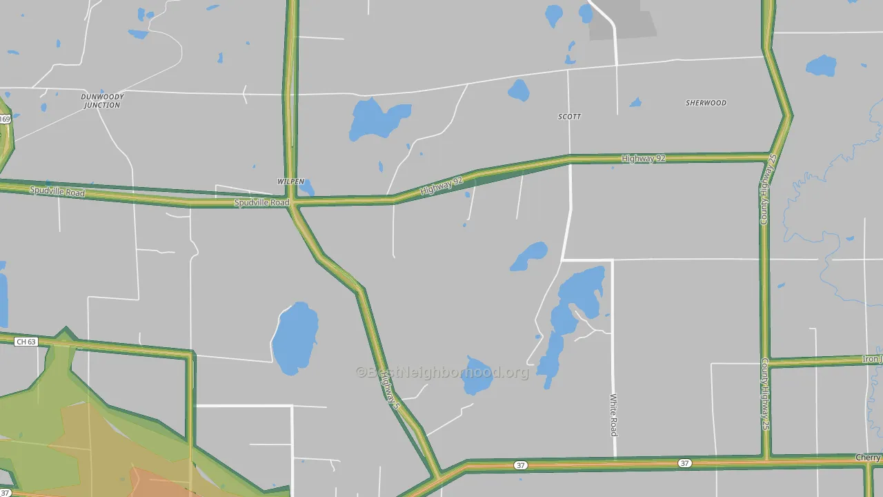Wilpen, MN Map of Noise Levels in Wilpen