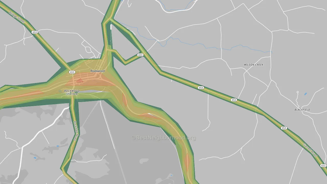 Wilson Creek, PA Map of Noise Levels in Wilson Creek