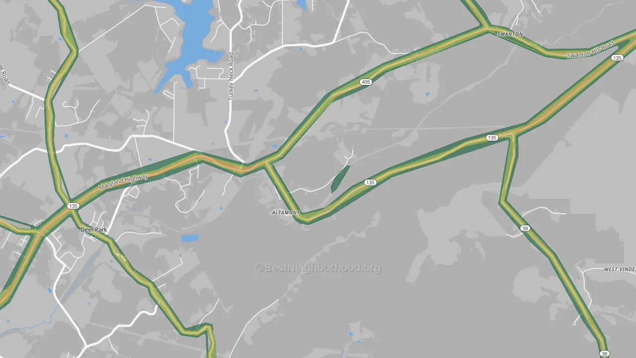 Wilson, MD Map of Noise Levels in Wilson