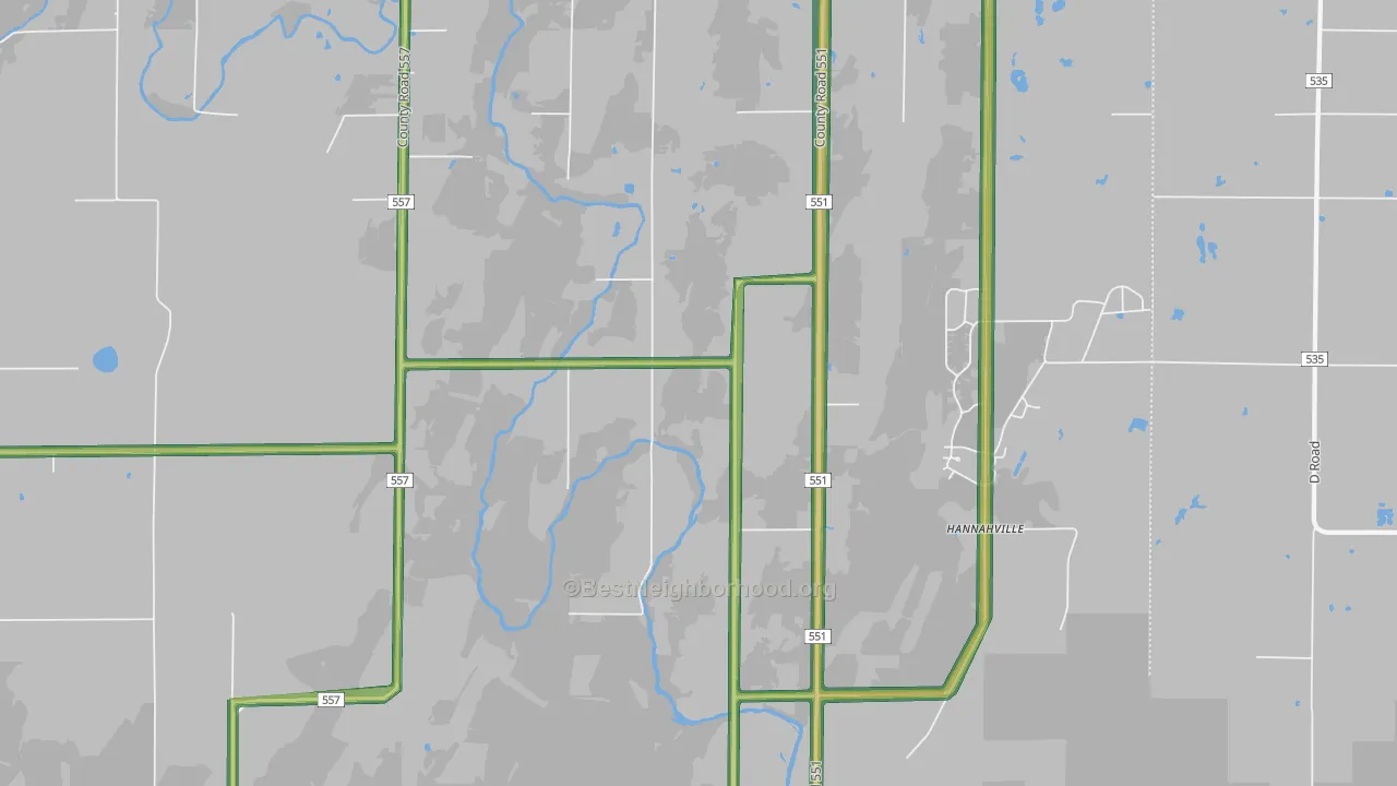 Wilson, MI Map of Noise Levels in Wilson