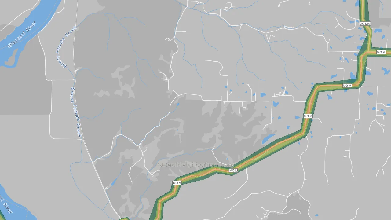 Wilton, MO Map of Noise Levels in Wilton