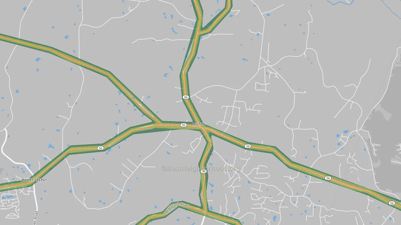 Wilton, NC Map of Noise Levels in Wilton