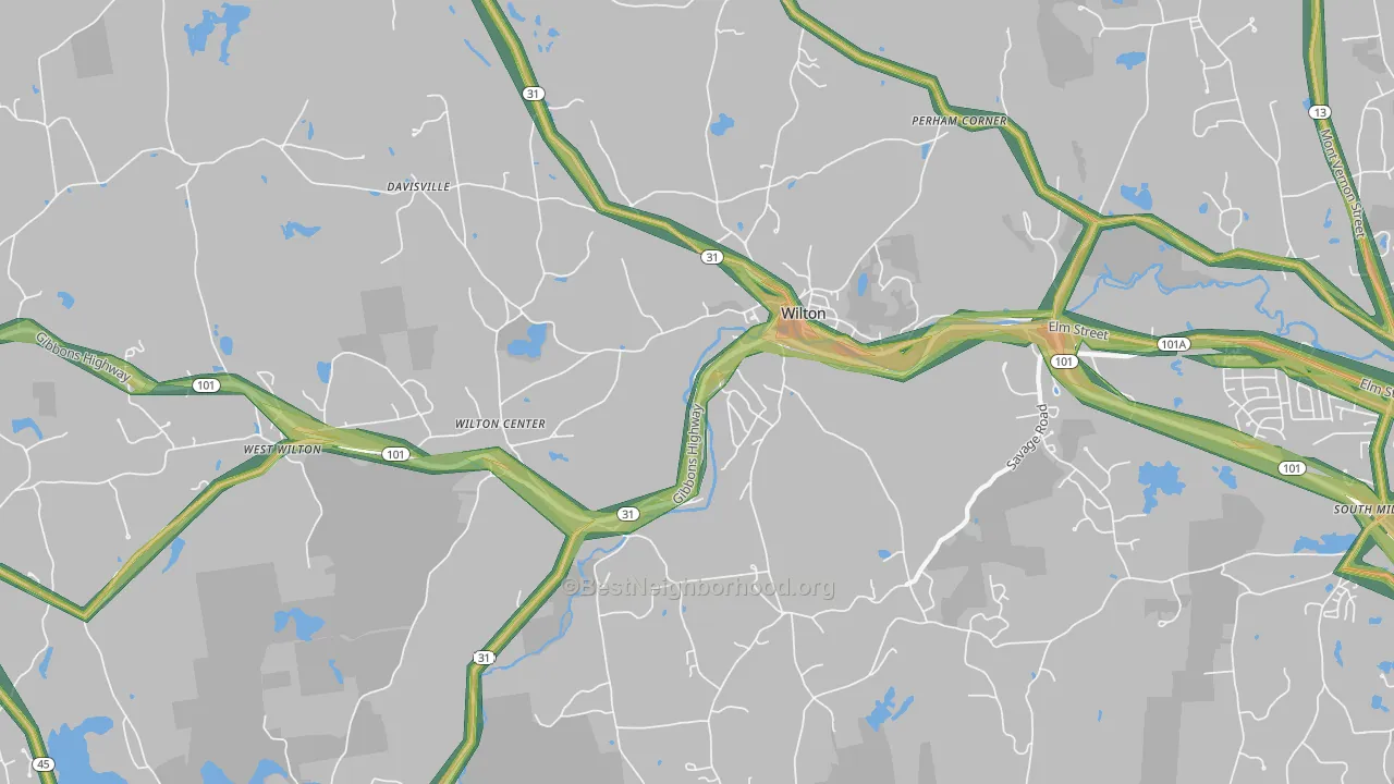 Wilton, NH Map of Noise Levels in Wilton
