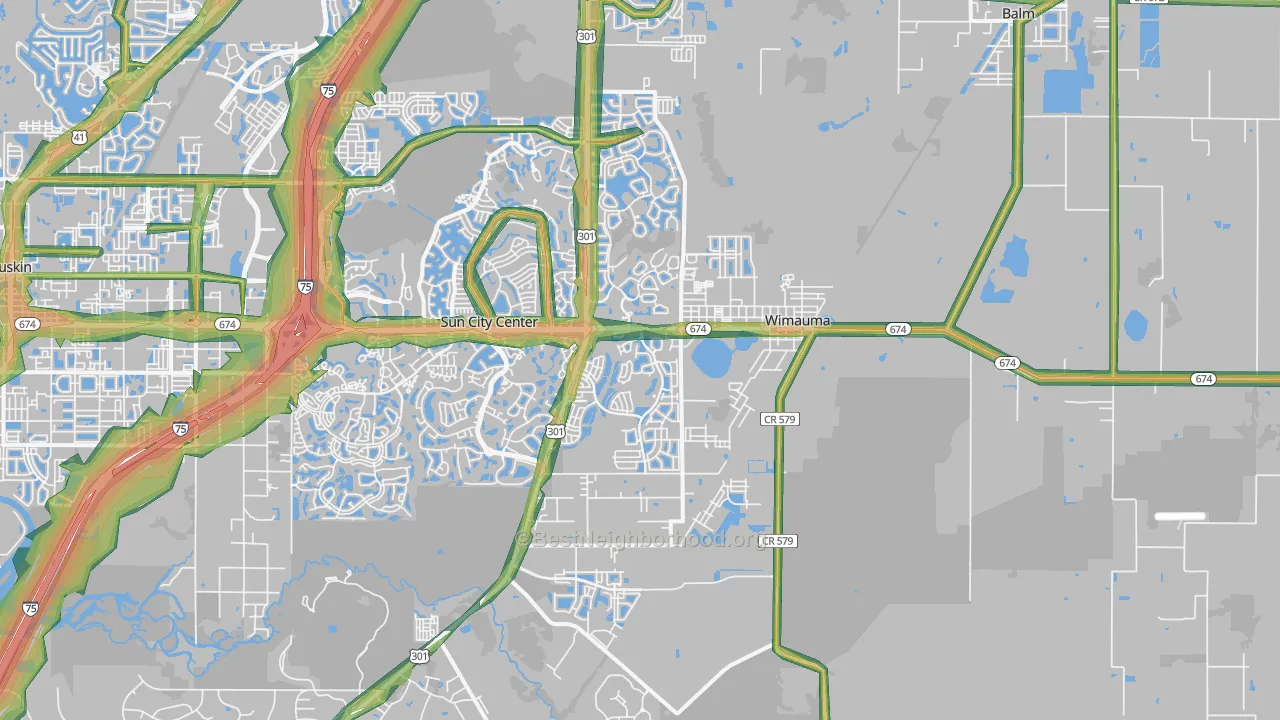Wimauma, FL Map of Noise Levels in Wimauma
