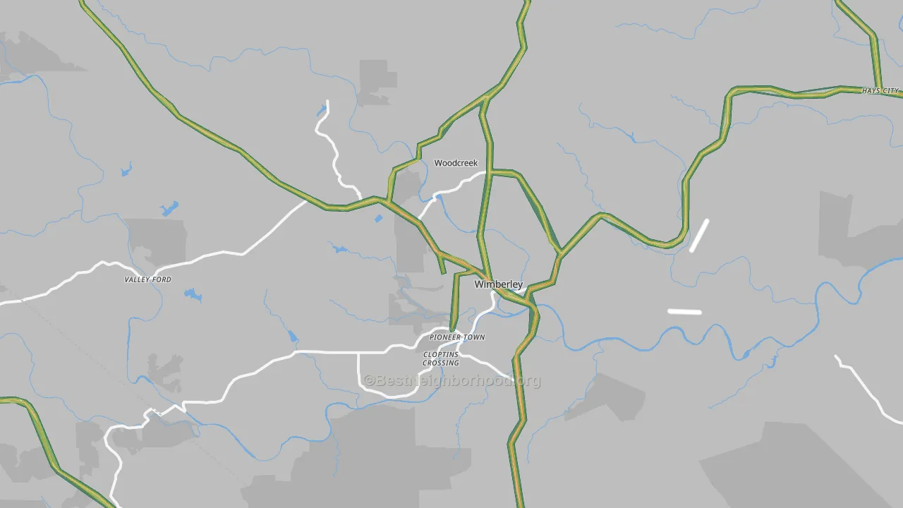Wimberley, TX Map of Noise Levels in Wimberley