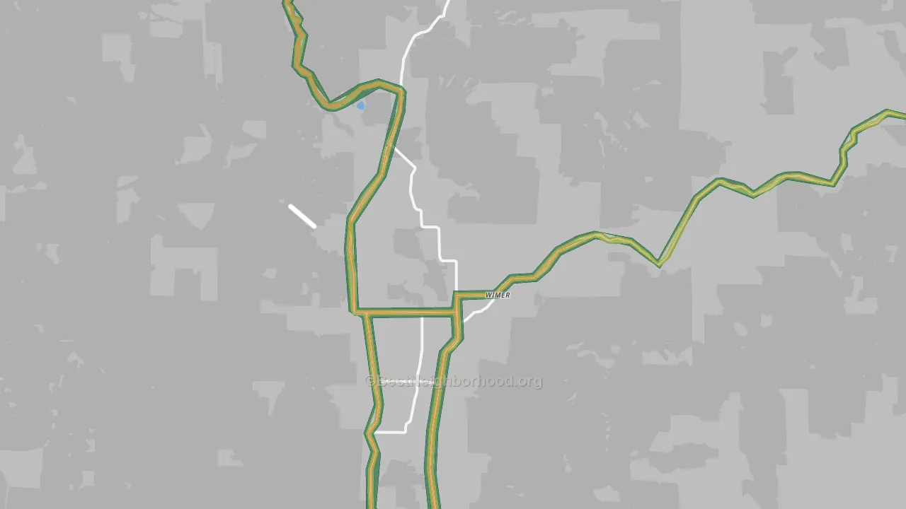Wimer, OR Map of Noise Levels in Wimer