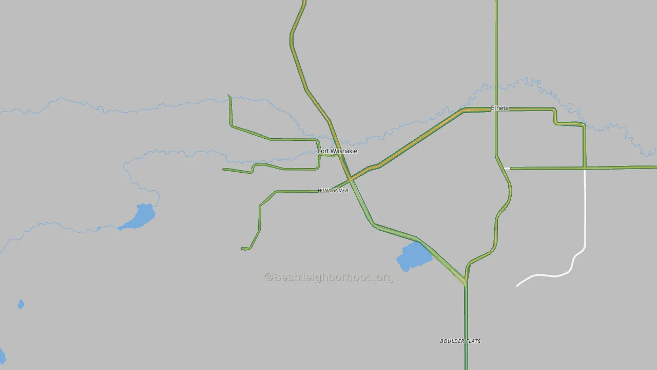 Wind River, WY Map of Noise Levels in Wind River