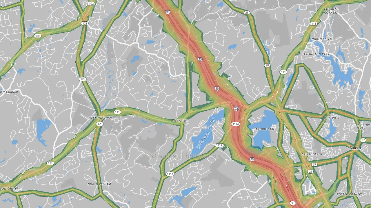 Windham, NH Map of Noise Levels in Windham
