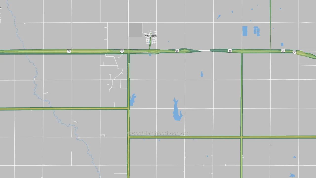 Windom, KS Map of Noise Levels in Windom