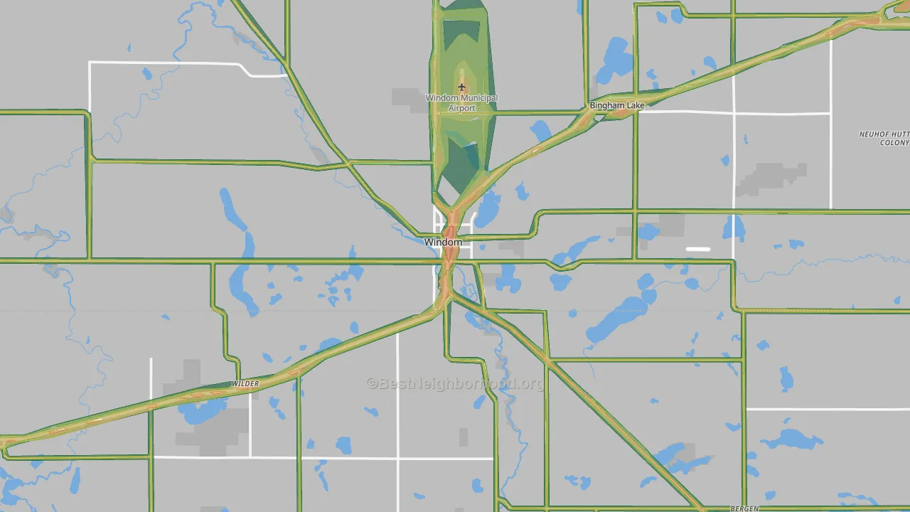 Windom, MN Map of Noise Levels in Windom