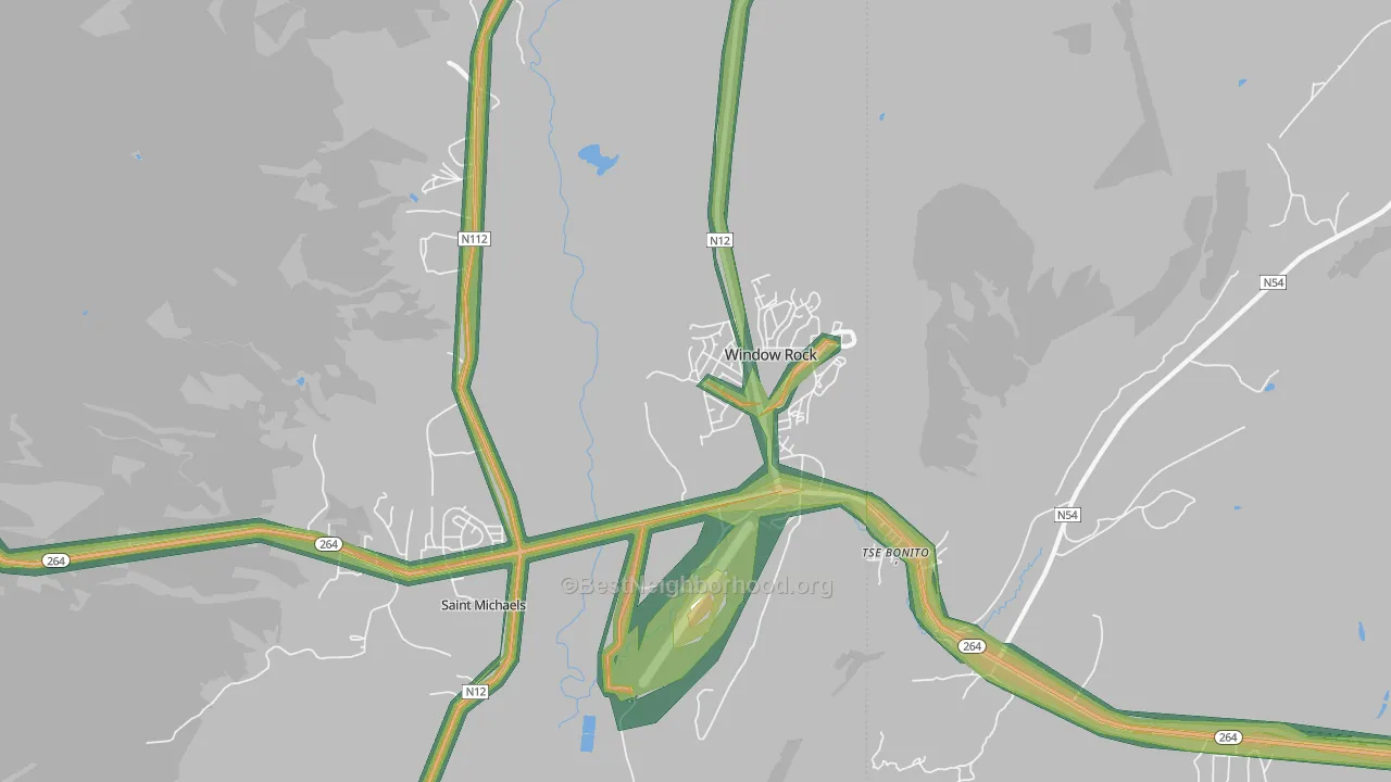 Window Rock, AZ Map of Noise Levels in Window Rock