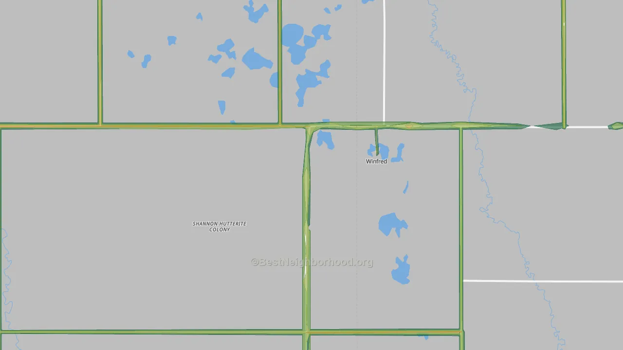 Winfred, SD Map of Noise Levels in Winfred