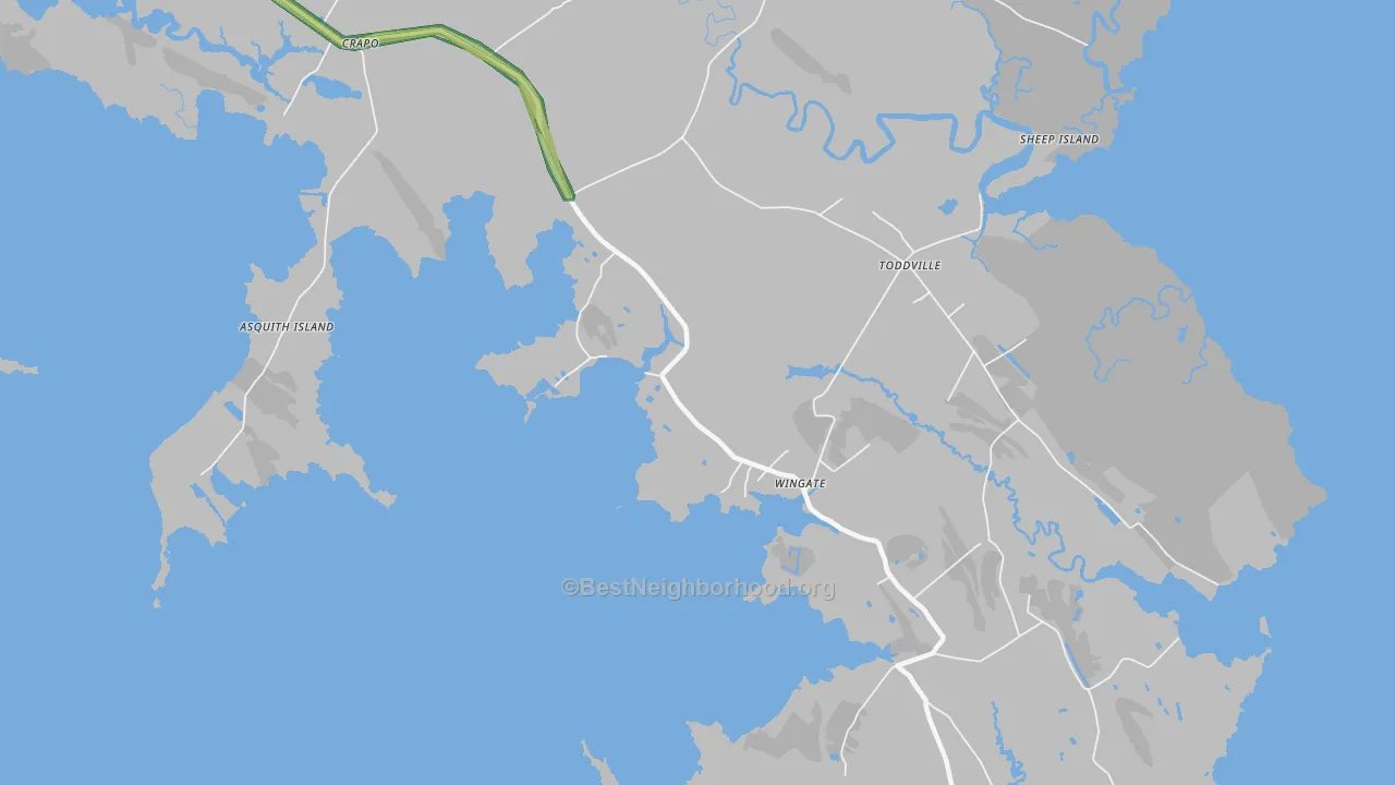 Wingate, MD Map of Noise Levels in Wingate