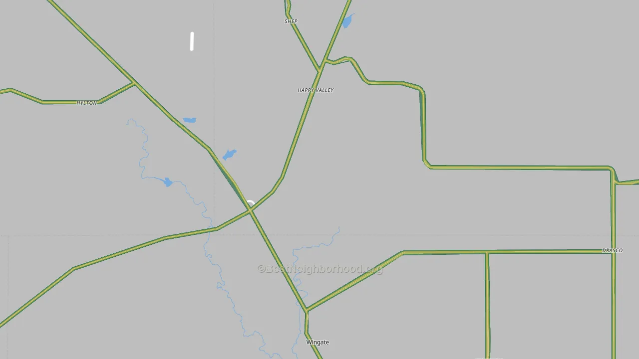 Wingate, TX Map of Noise Levels in Wingate