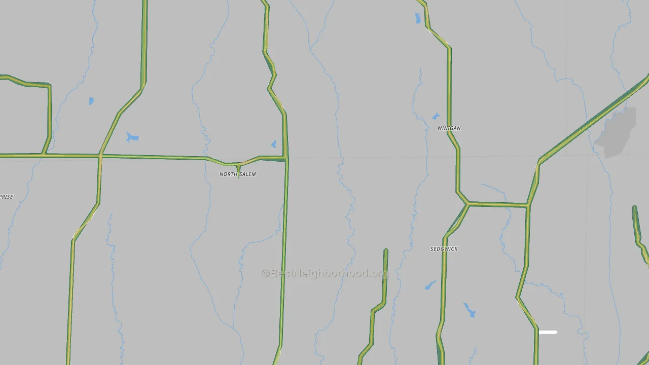 Winigan, MO Map of Noise Levels in Winigan
