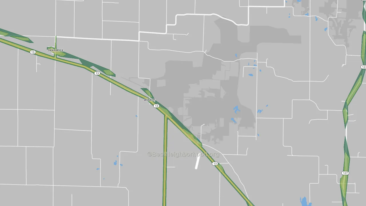 Winkle, IL Map of Noise Levels in Winkle