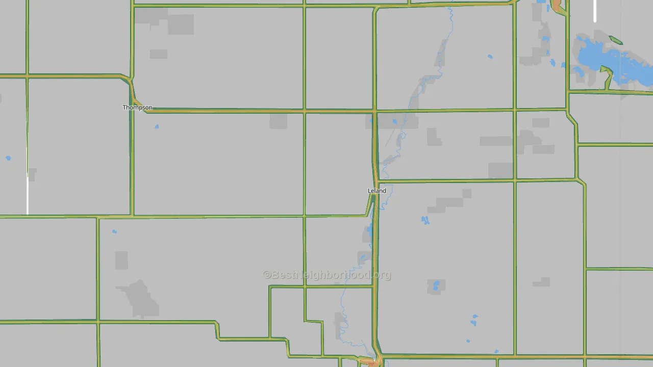 Winnebago County, IA Map of Noise Levels in Winnebago County
