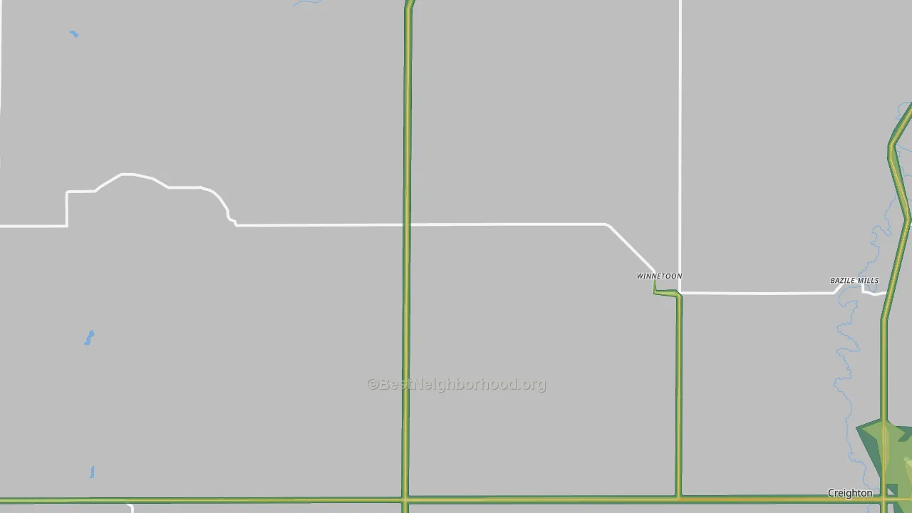 Winnetoon, NE Map of Noise Levels in Winnetoon