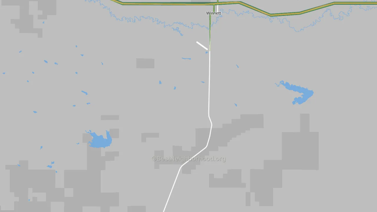 Winnett, MT Map of Noise Levels in Winnett
