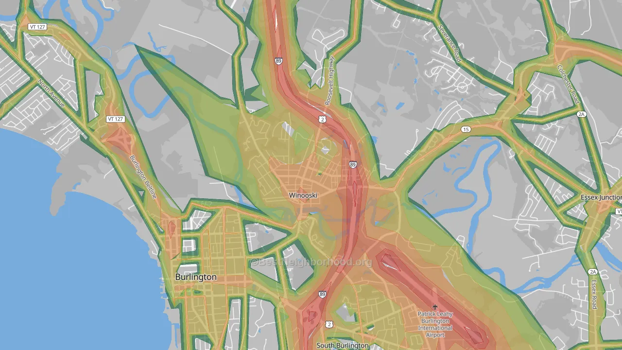 Winooski, VT Map of Noise Levels in Winooski
