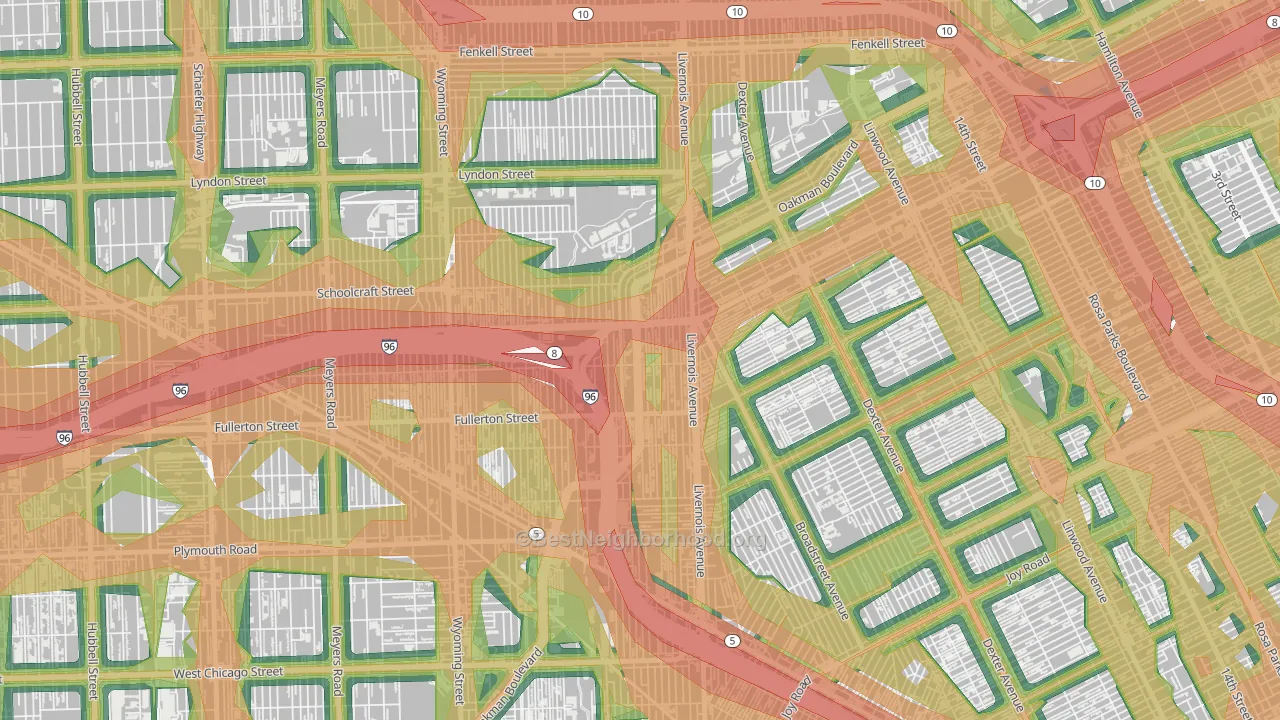 Winter Halter, Detroit, MI Map of Noise Levels in Winter Halter