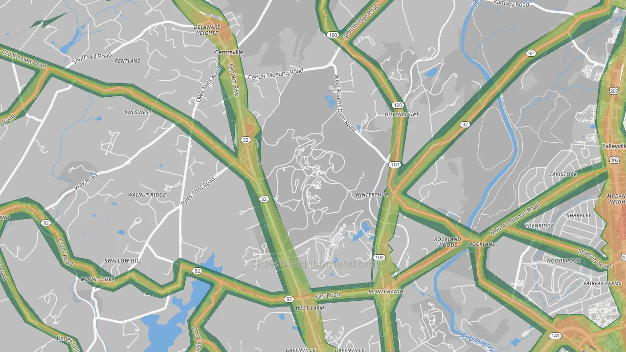 Winterthur, DE Map of Noise Levels in Winterthur