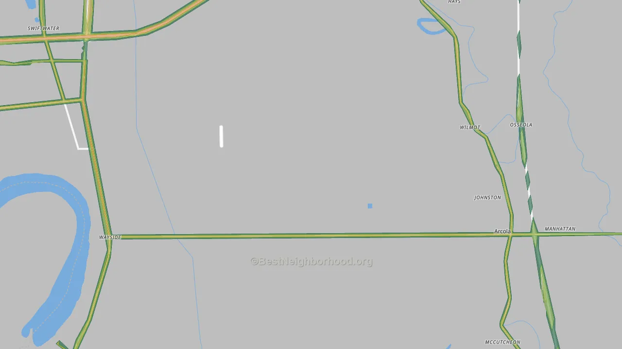 Winterville, MS Map of Noise Levels in Winterville
