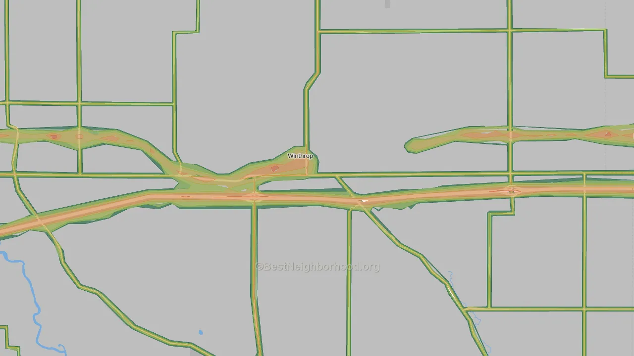 Winthrop, IA Map of Noise Levels in Winthrop