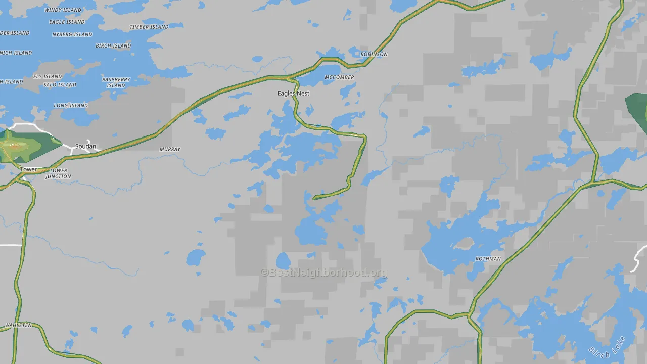 Winton, MN Map of Noise Levels in Winton