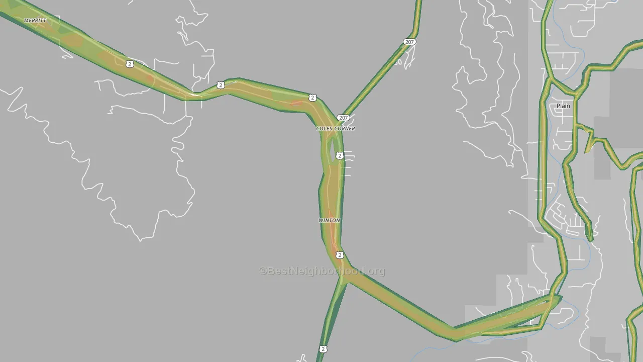 Winton, WA Map of Noise Levels in Winton