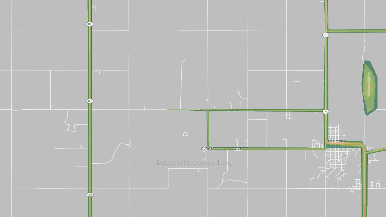 Wirt, OK Map of Noise Levels in Wirt
