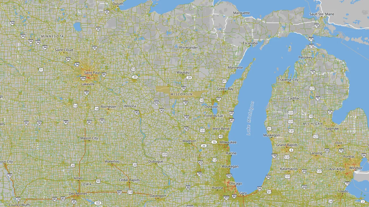 Wisconsin Map of Noise Levels in Wisconsin