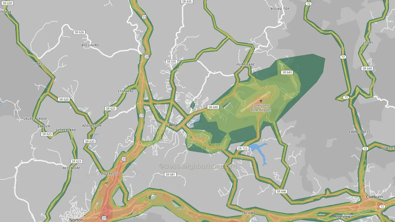 Wise, VA Map of Noise Levels in Wise