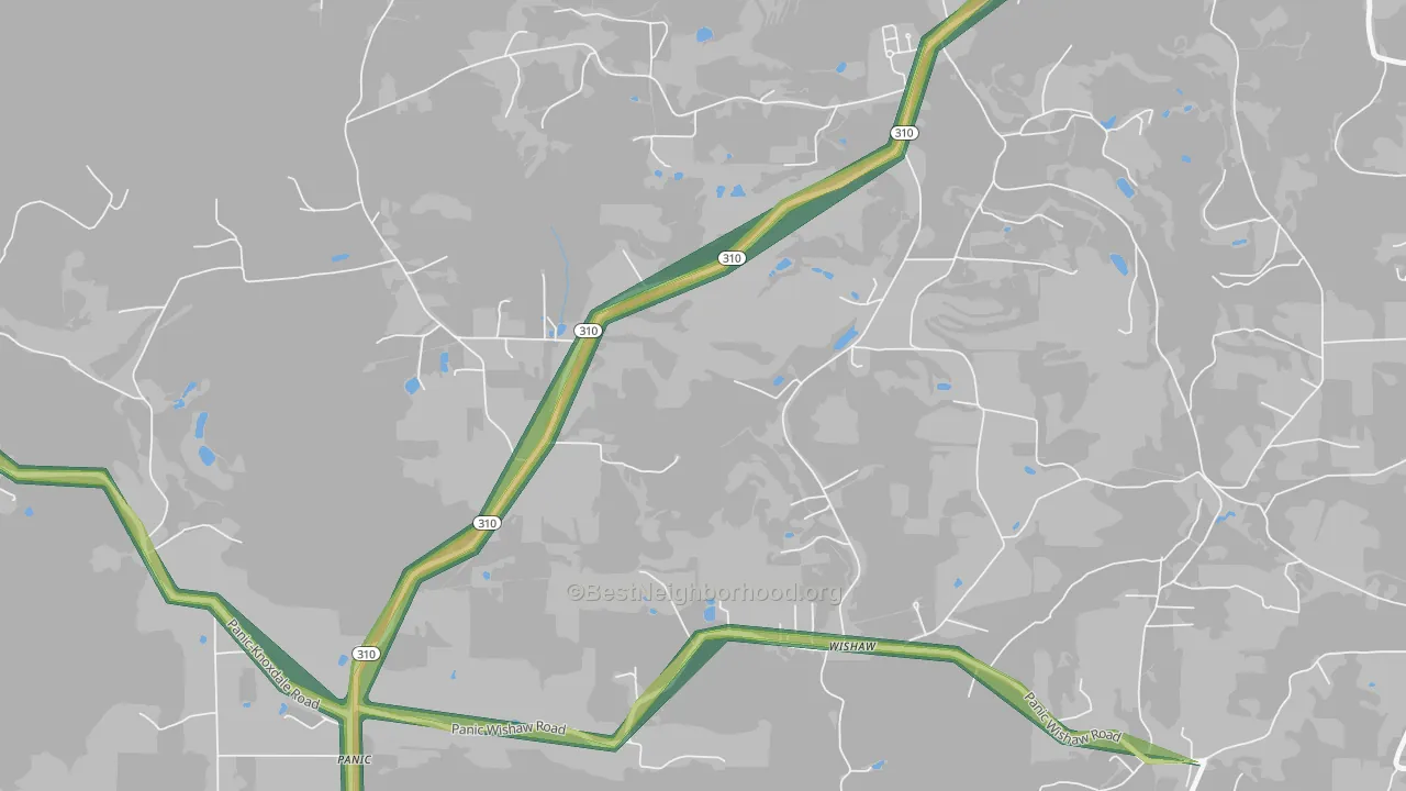 Wishaw, PA Map of Noise Levels in Wishaw