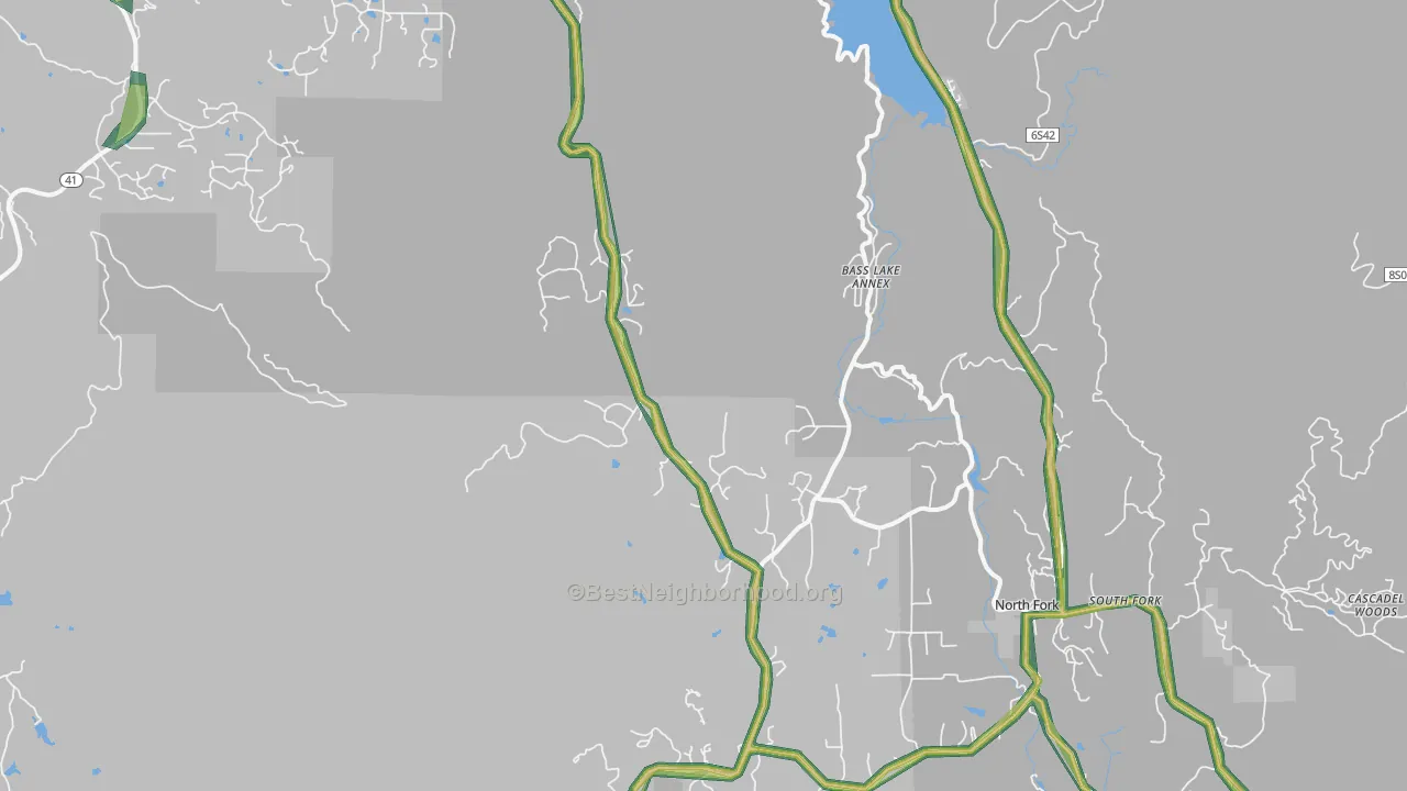 Wishon, CA Map of Noise Levels in Wishon