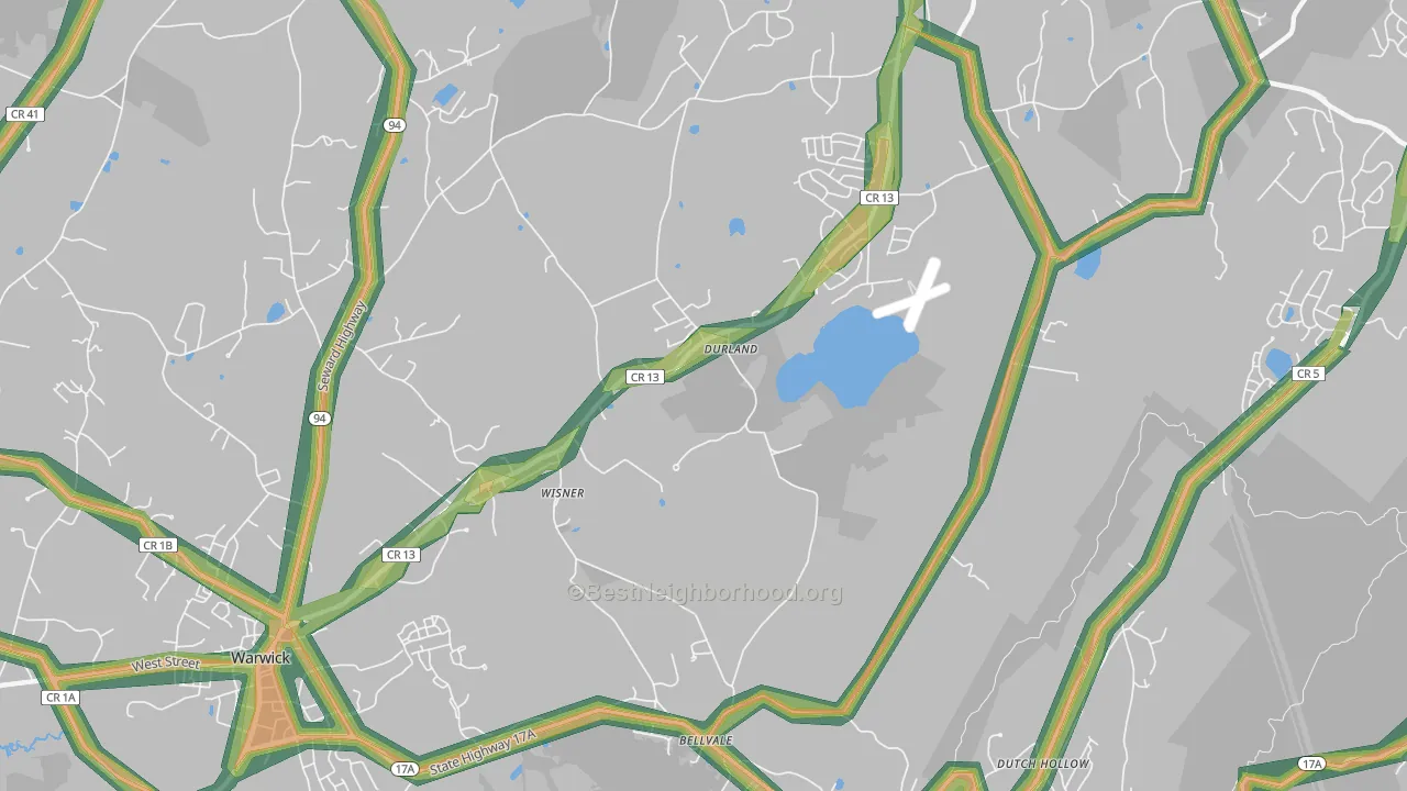 Wisner, NY Map of Noise Levels in Wisner