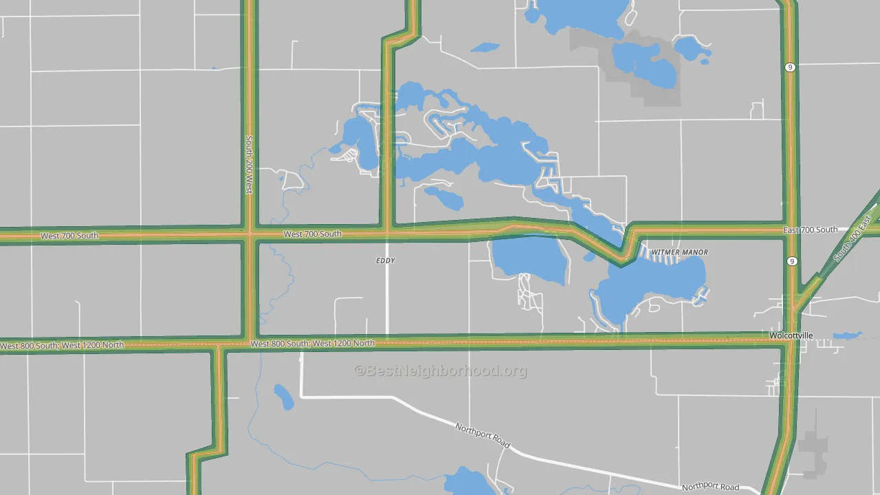Witmer Manor, IN Map of Noise Levels in Witmer Manor