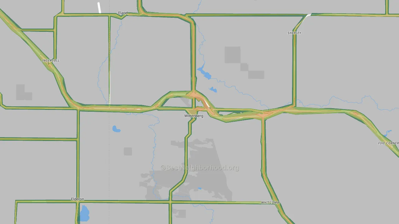 Wittenberg, WI Map of Noise Levels in Wittenberg