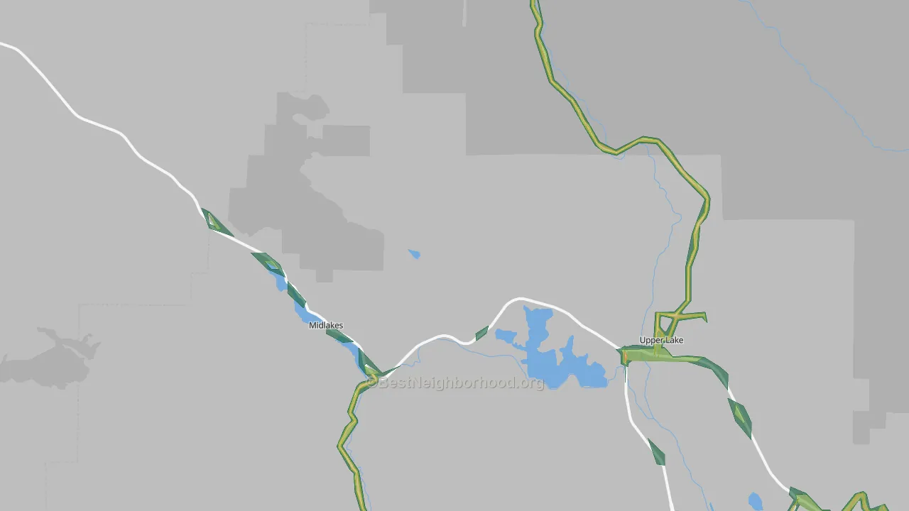 Witter Springs, CA Map of Noise Levels in Witter Springs
