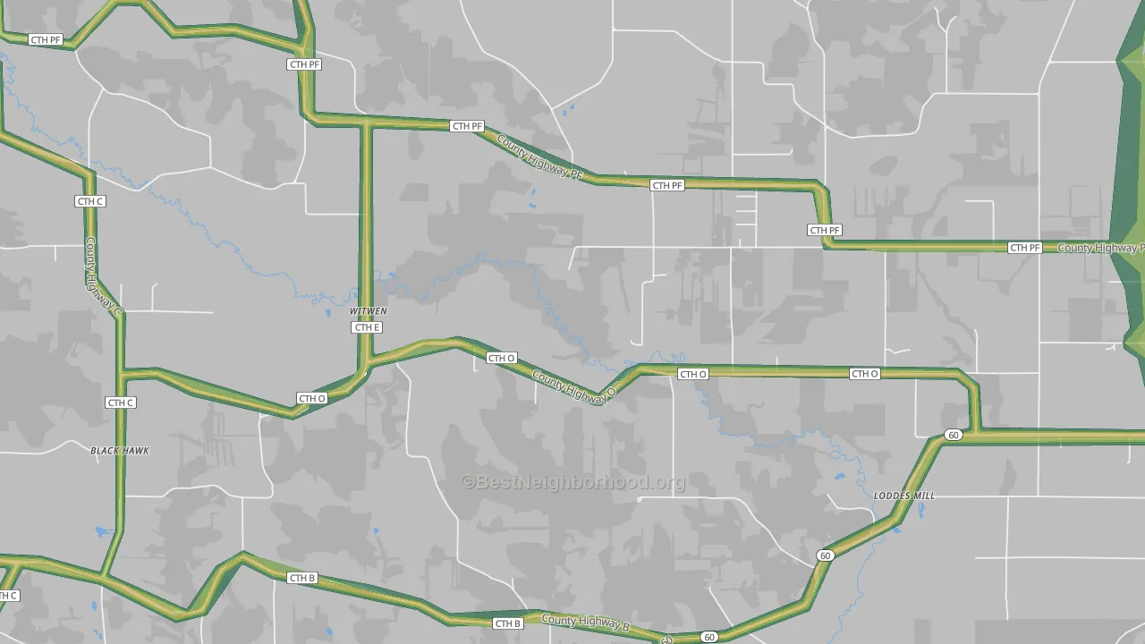 Witwen, WI Map of Noise Levels in Witwen