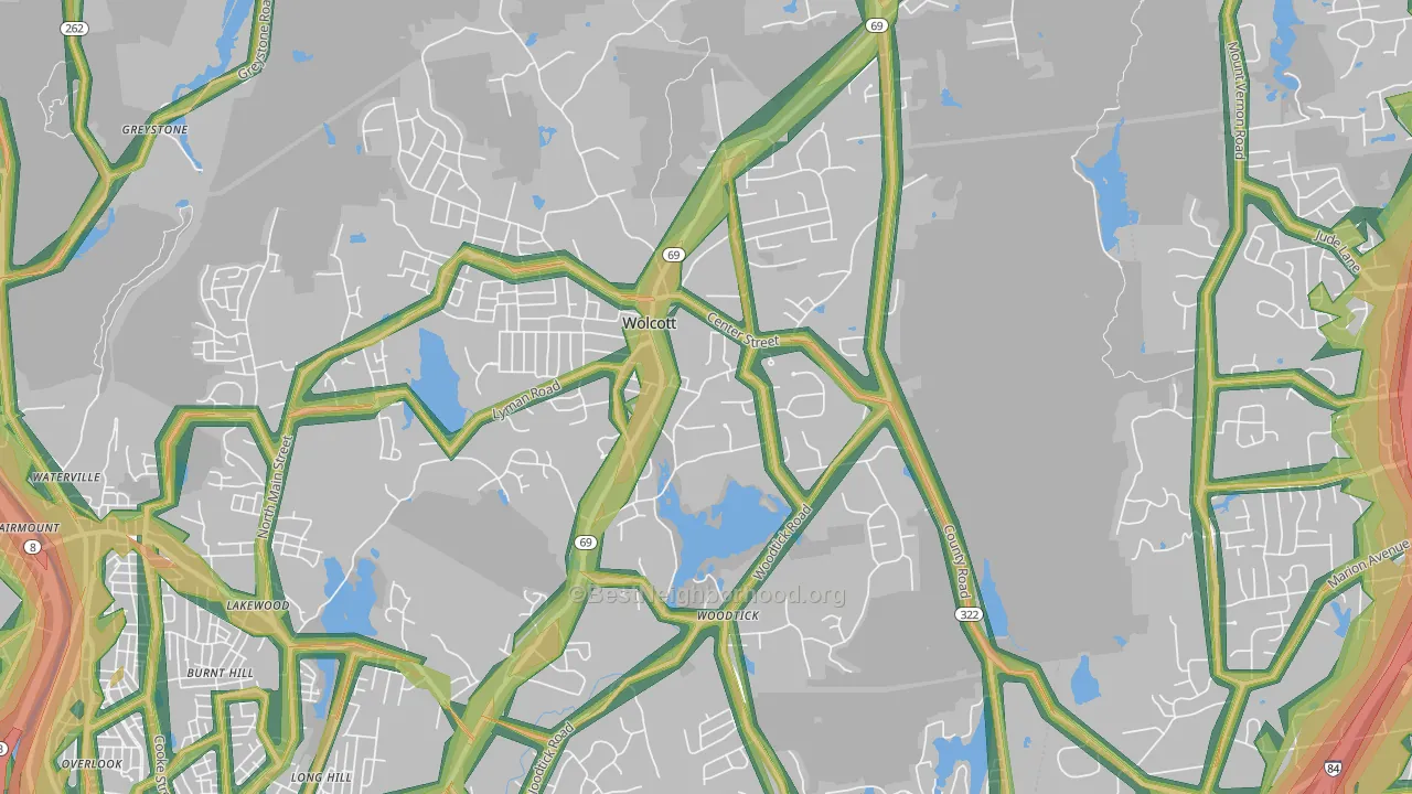 Wolcott, CT Map of Noise Levels in Wolcott