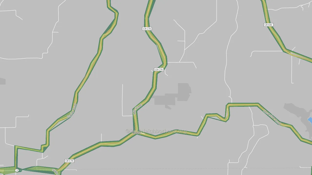 Wood, IA Map of Noise Levels in Wood