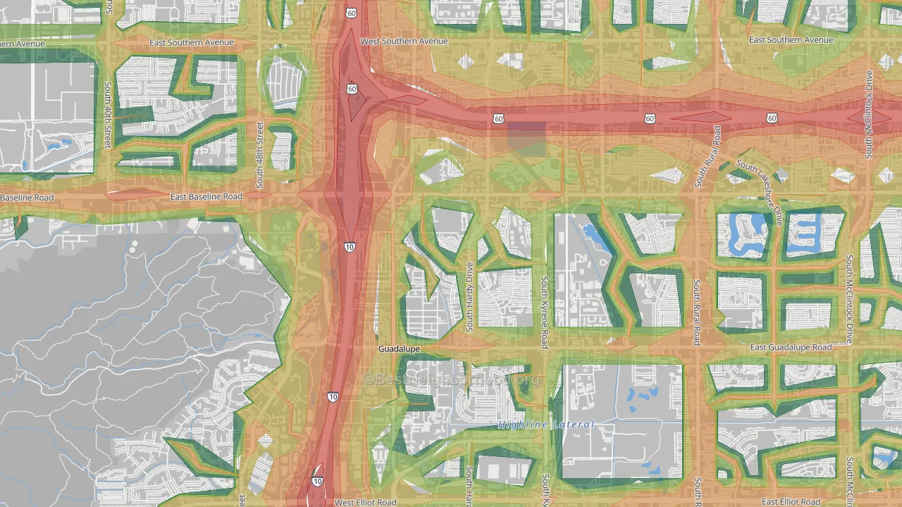 Wood Park, Tempe, AZ Map of Noise Levels in Wood Park