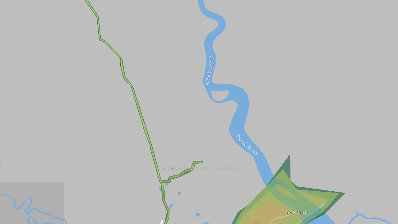 Wood River, AK Map of Noise Levels in Wood River