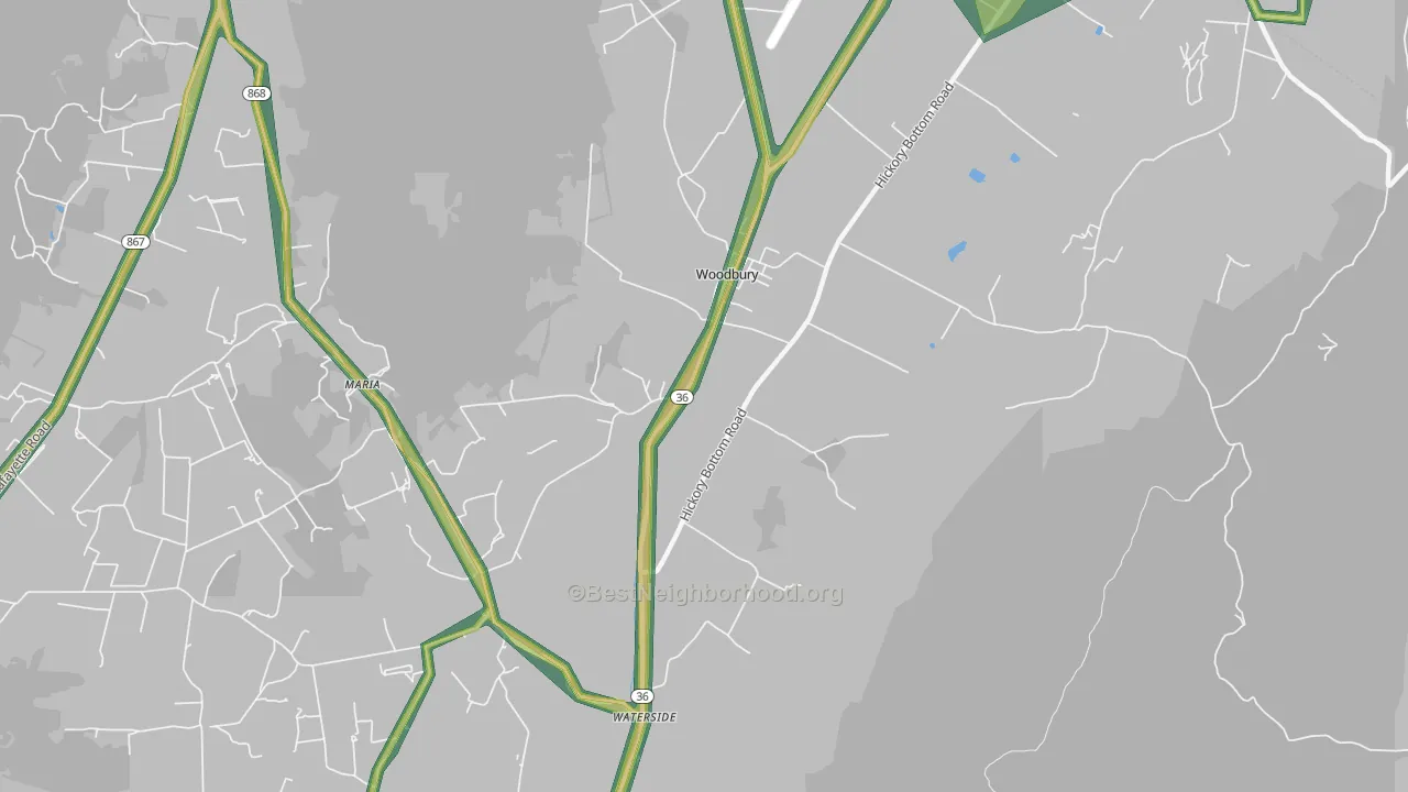 Woodbury, PA Map of Noise Levels in Woodbury