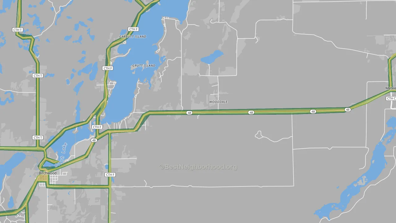 Wooddale, WI Map of Noise Levels in Wooddale